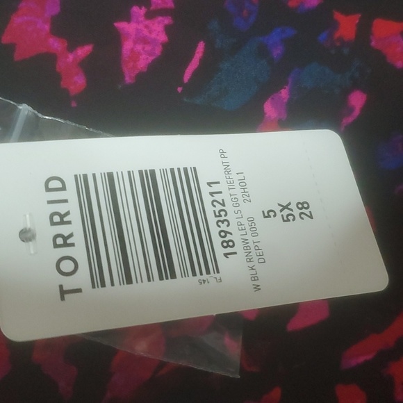 Torrid Rainbow Leopard Georgette Tie Front Blouse Size 5 NWT - Picture 4 of 7
